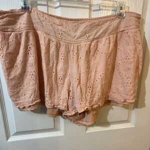 Red Camel Pink Eyelet Cotton Women’s Shorts